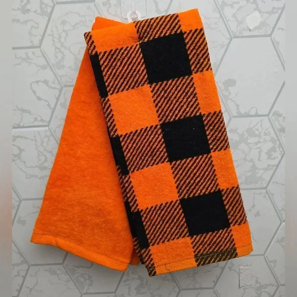 New 2pc Pumpkin Halloween Stack Kitchen Terry Towels Hyde and EEK! Boutique